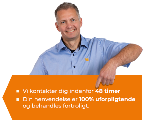 Vi kontakter dig indenfor 48 timer. Din henvendelse er 100% uforpligtende og behandles fortroligt.